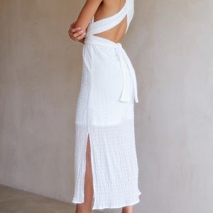 NWT Hello Molly Womens Dress - NOT SHY BABE MAXI DRESS WHITE